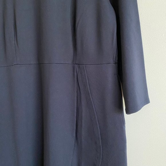 J.Jill Women's Long Sleeve Business Dress, Navy Blue, Size Medium - Picture 8 of 11